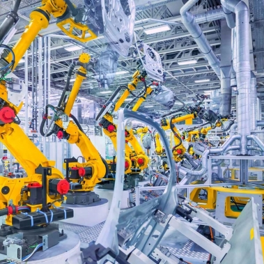 robots in a car plant