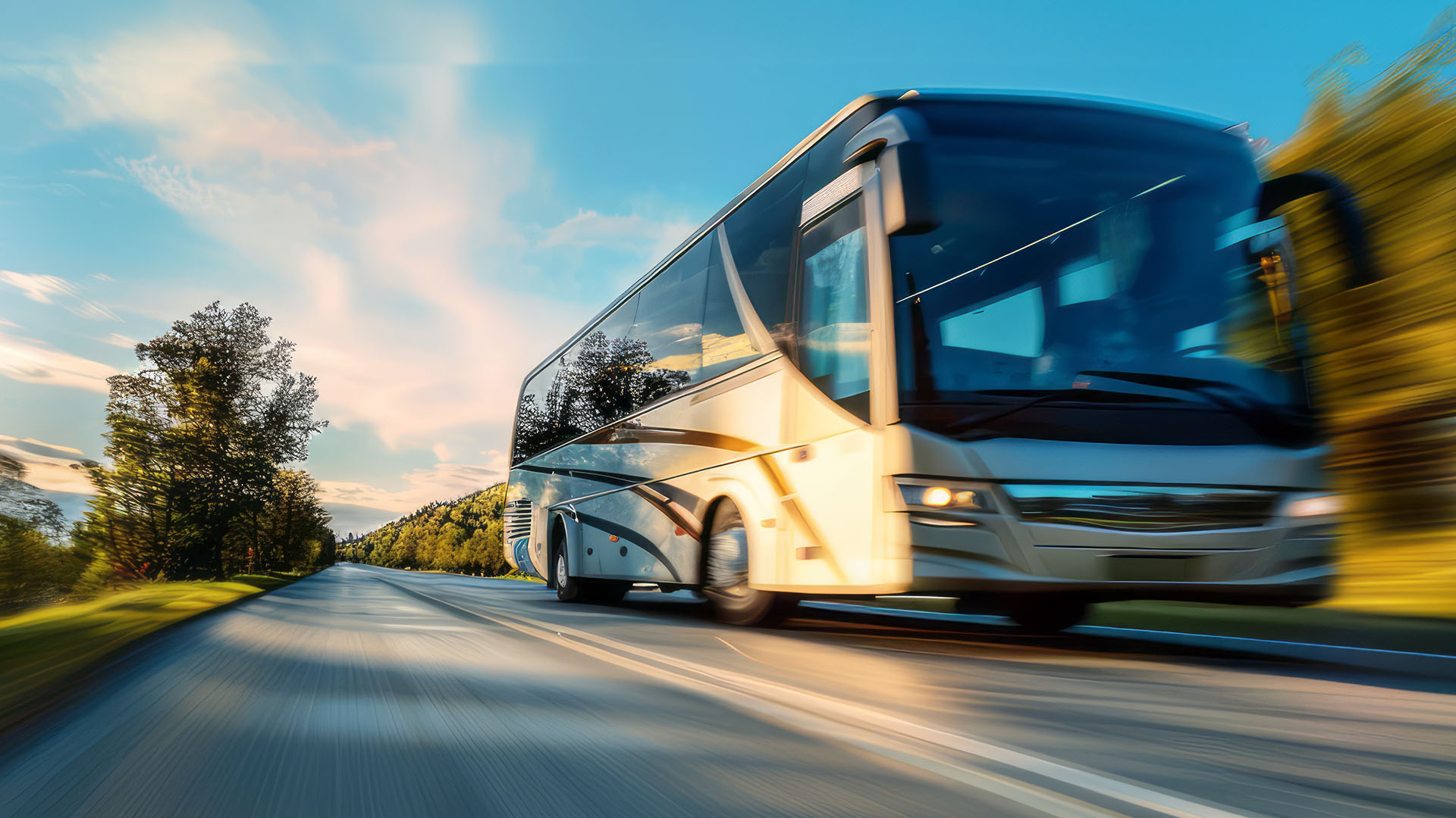 Bus in motion
