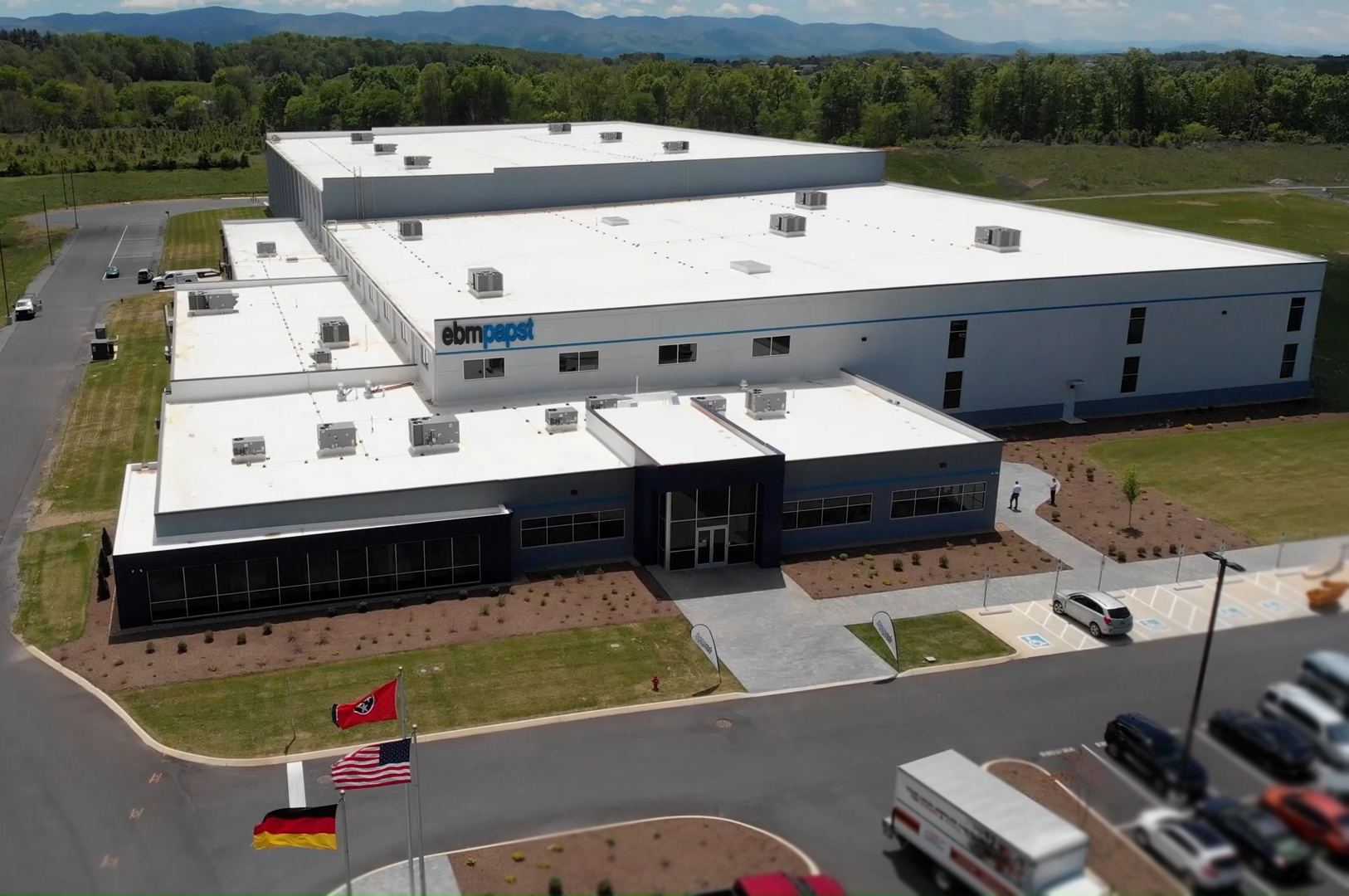 ebm-papst Telford Tennessee plant drone image