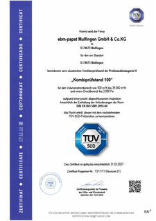 DIN EN ISO 5801:2018-04 - "Kombiprüfstand 100" in Mulfingen - Volumenstrom 500-39.000 m³/h und Druck bis 3.00 Pa