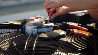 Maintenance work on a fan motor
