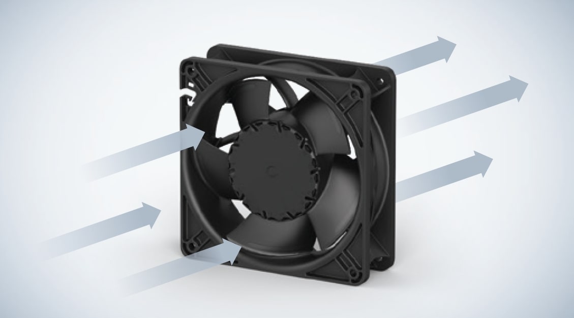 コンパクト軸流ファン：コンパクトサイズながら大風量を実現