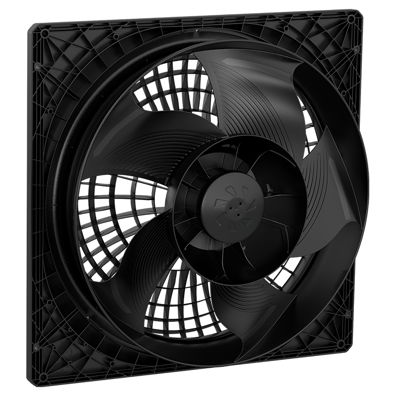 Axial fan optimized for use in heat pumps